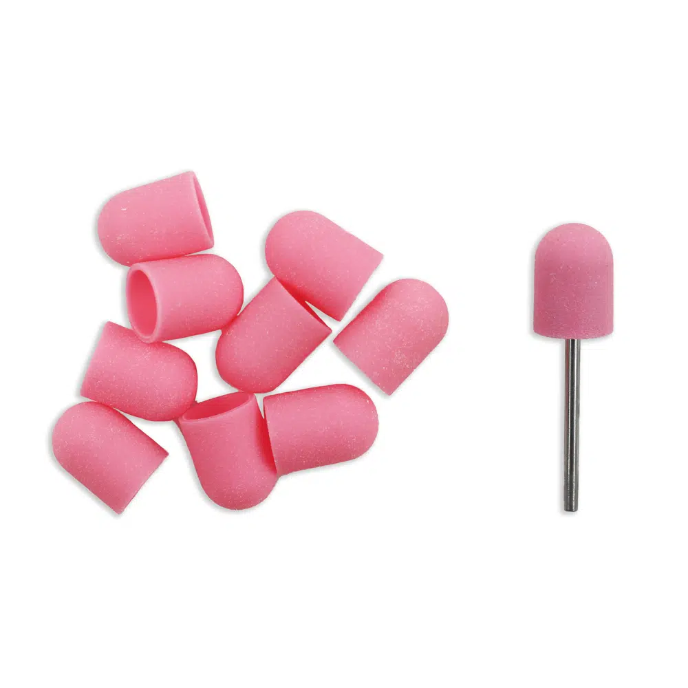 10mm Pink Sanding cap #180 10un. + 1 mandril