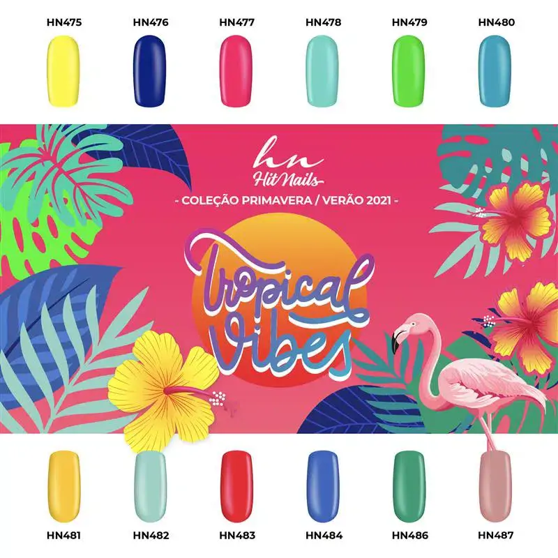 Coleção Gel Polish Tropical Vibes 12 Cores