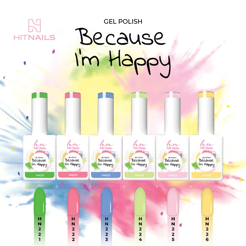 Gel Polish Because i´m Happy - Coleção 6 Cores